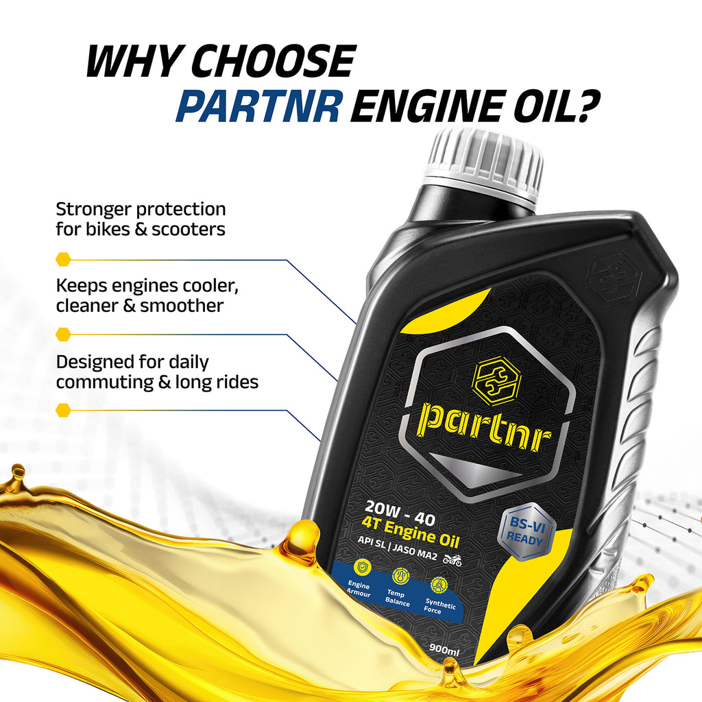 Partnr 20W-40 4T Engine Oil for Bikes (900 ML)