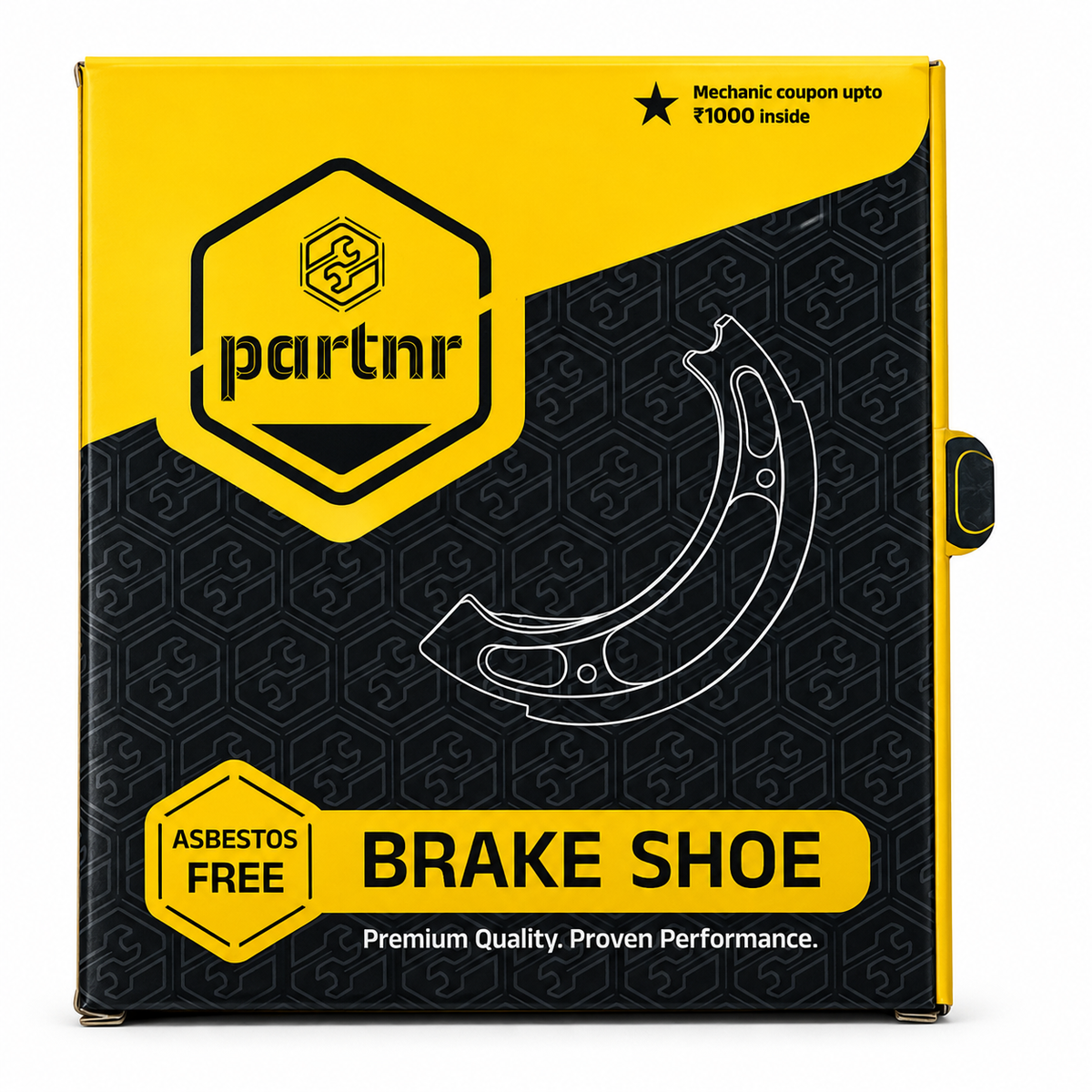 Partnr Brake Shoe For TVS Jupiter, Wego (F&R) - Non Asbestos